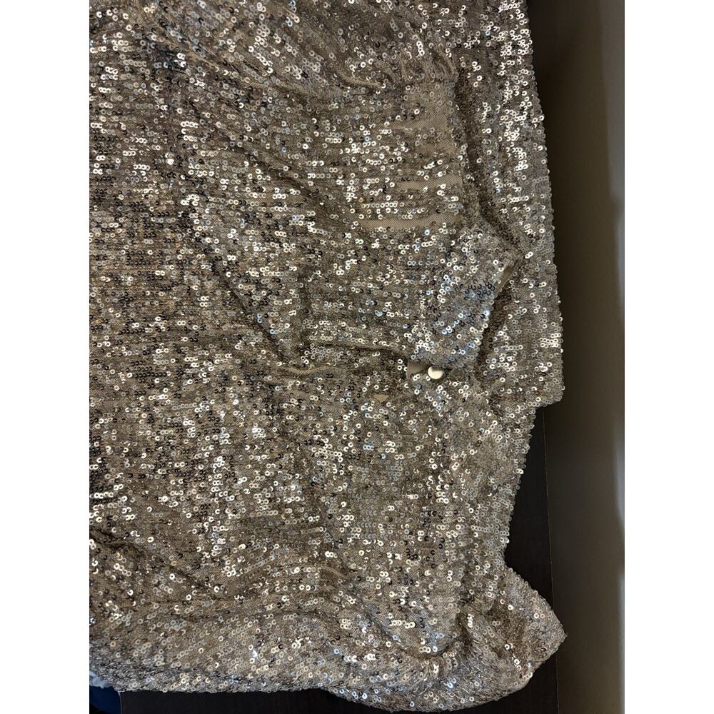 Cable & Gauge Womens Large Sequin Blouse Gold Silver Sparkle Party Holiday Top - Picture 9 of 9